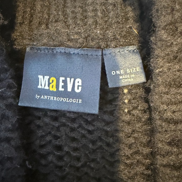 Maeve Anthropologie Black Cherry Appliqué Open-Front Women's Sweater One Size - Picture 9 of 10